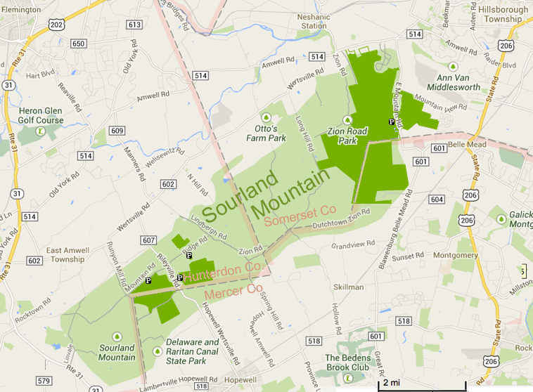 Sourland Mountain Map