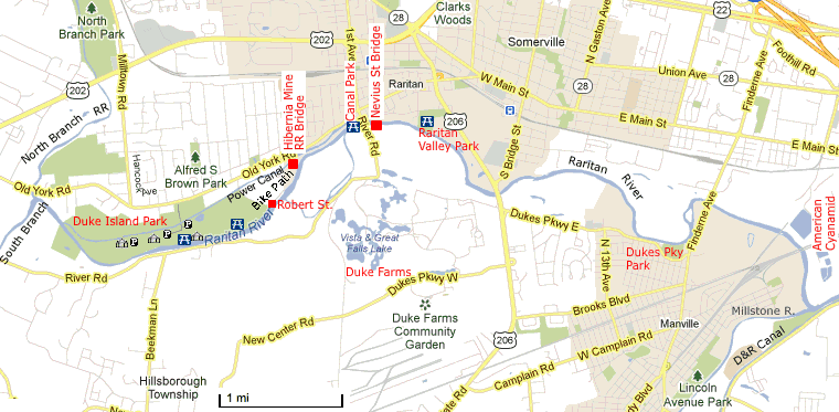 raritan river parks near Somerville and Raritan