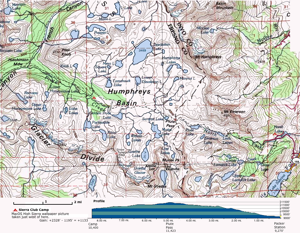 Piute Pass to Humphreys Basin