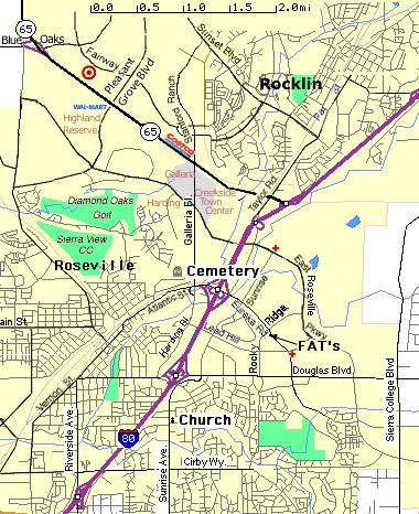 galleria mall, creekside town center, harding, highland reserve, Roseville, REI, Sears, Target, Costco, wal-mart, map, cemetery, hwy 65, rocklin, stanford crossing