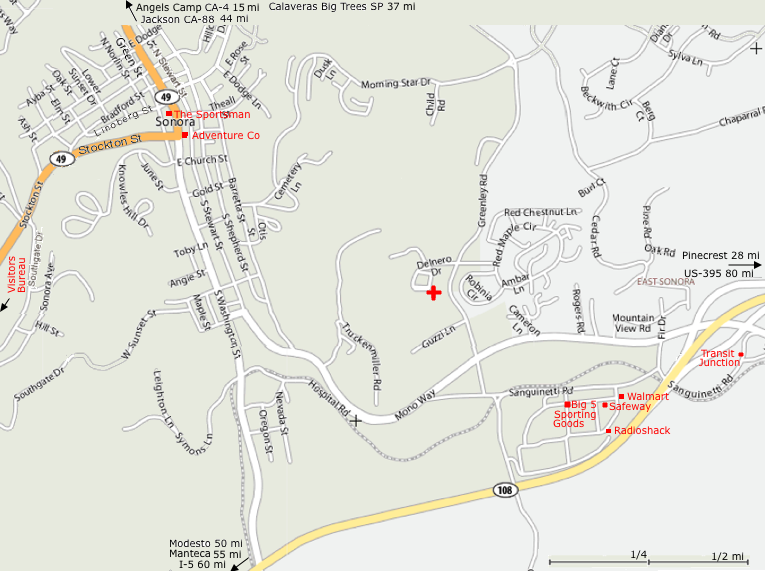 sonora map, visitors bureau