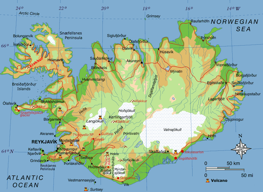 Iceland, Reykjavik, Gullfoss, Stóri klakkur, Torfajökull, Skogafoss, Kerlingarfjöll, Thingvellir, Jökulsárlón, Vatnajökull, Torfajökull, Eyjafjallajokull, Myrdalsjokull, Reykjanes, Blue Lagoon, Krýsuvík, Seltún, Hekla, Eyjafjallajökull, Grímsvötn, Katl
