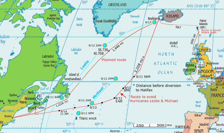 RoyalCaribbean Transatlantic Cruise, Titanic wreck site
